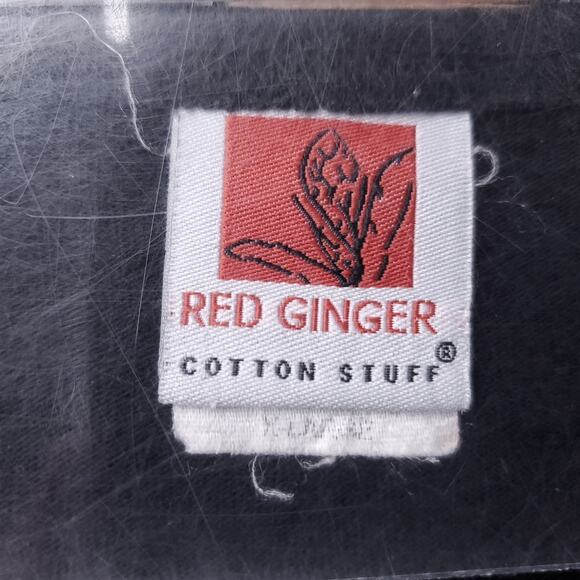 Red Ginger Dress Women XL Black White Short Sleeve Knee Length Boho Beachy VTG - Picture 8 of 10